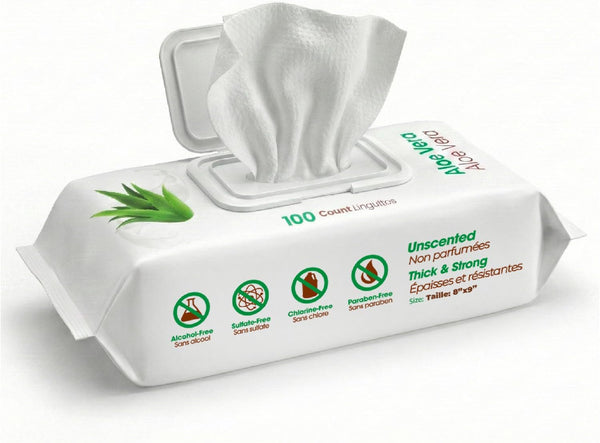 Best Pet Supplies Cleaning Dog Wipes - Hydrating Aloe, 100 Count | Unscented, Large 8X9" Pet Wipes, Vitamin E, Puppy & Cat Safe, Gentle Grooming, Resealable Pouch Prevents Drying1