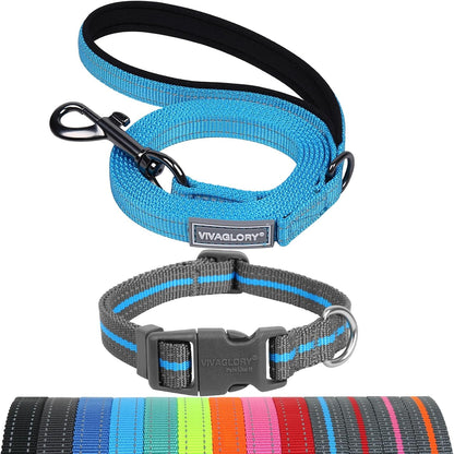 VIVAGLORY Dog Leash Puppy Leash for Collar, 3Ft X 1In, Black | with Soft Padded Handle for Training & Walking, Heavy Duty & Double Layer Nylon Pet Puppy14