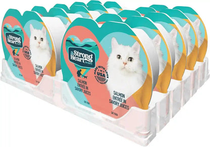 A Strong Heart Split Cup Wet Cat Food, Chicken Entree - 2.6 Oz Split Cups, 20 Servings (Pack of 10), Made in the USA with Real Chicken11
