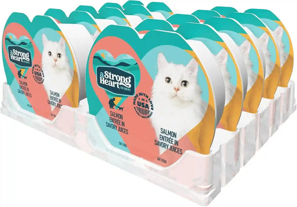 A Strong Heart Split Cup Wet Cat Food, Chicken Entree - 2.6 Oz Split Cups, 20 Servings (Pack of 10), Made in the USA with Real Chicken11