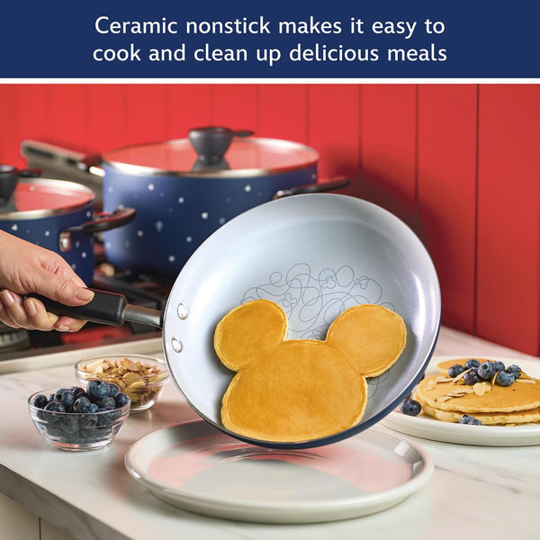 Disney Bon Voyage Ceramic Nonstick Pots and Pans Set with Baking Sheet/Cookie Pan and Disney Home Kitchen Tools, 8 Piece Non Stick Cookware Set - Blue5