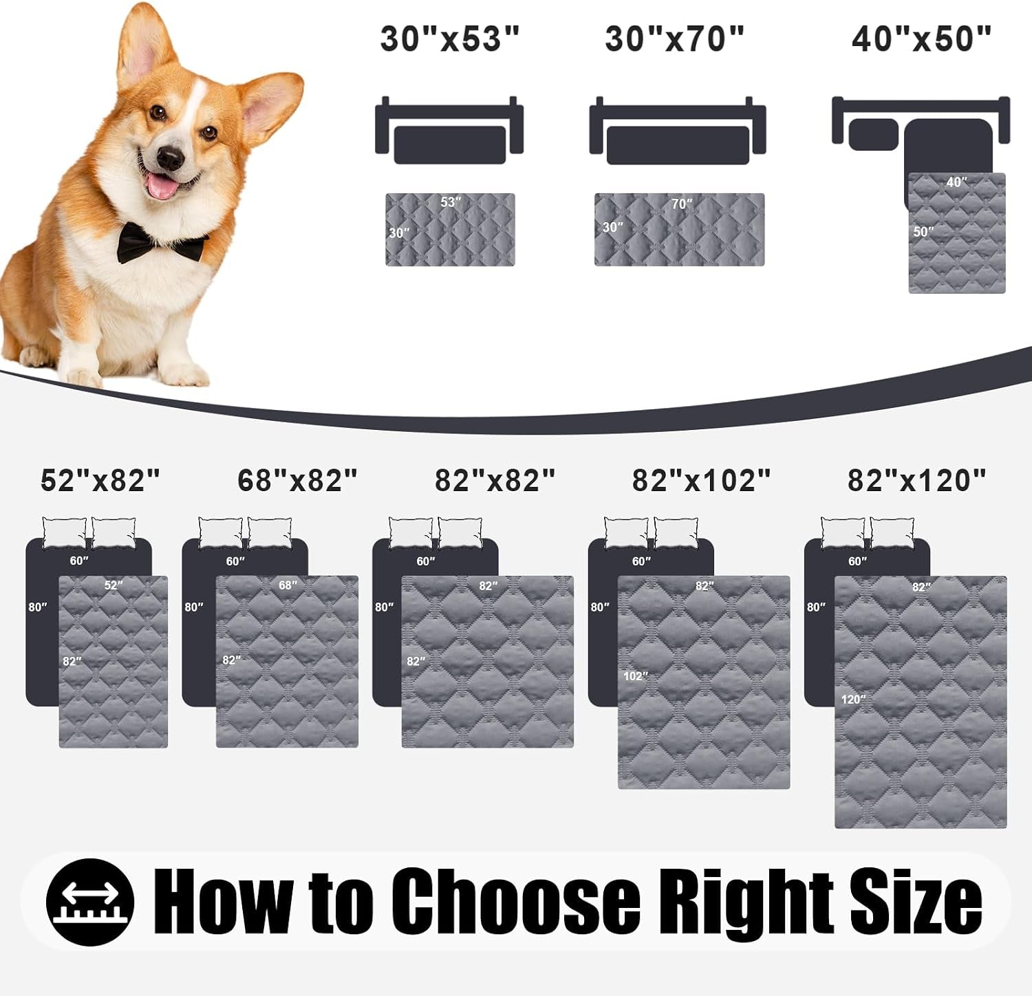 smiry-waterproof-dog-bed-cover-blanket-reversible-pet-blanket-soft-reversible-washable-leakproof-cats-dogs-couch-cover-for-sofa-couch-furniture-30x70-inch