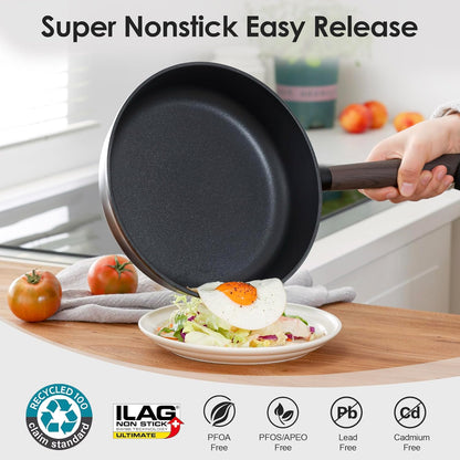15Pcs Nonstick Cookware Set Pots and Pans Set Kitchen Cooking Frying Pans with Stay-Cool Handle, Dishwasher Safe, Induction Compatible, PFOA/PFOS Free, Black5