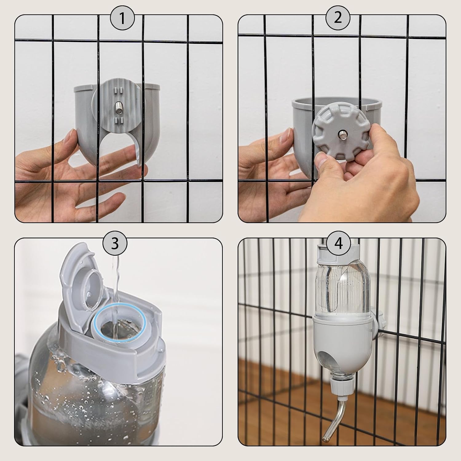 pet-water-bottle-for-cage-crate-17oz-non-drip-water-dispenser-for-small-animal-rabbit-bunny-guinea-pig-chinchilla-ferret-squirrel-hedgehog-gray-17oz