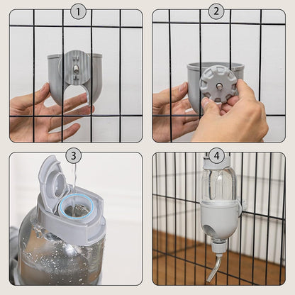 Pet Water Bottle for Cage Crate 17Oz Non-Drip Water Dispenser for Small Animal Rabbit Bunny Guinea Pig Chinchilla Ferret Squirrel Hedgehog (Gray, 17Oz)6