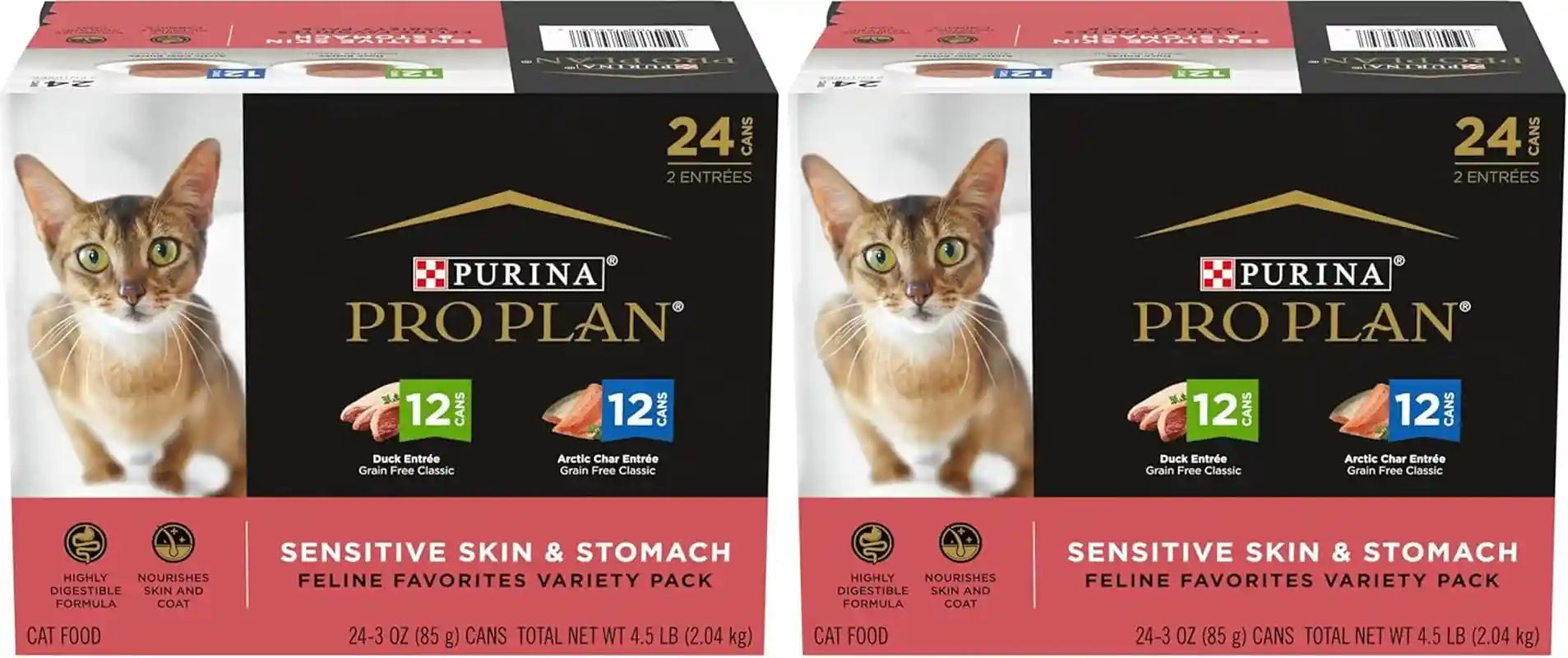 purina-pro-plan-sensitive-skin-and-stomach-wet-cat-food-variety-pack-duck-and-artic-char-entrees-pack-of-24-3-oz-cans