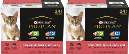 Purina Pro Plan Sensitive Skin and Stomach Wet Cat Food Variety Pack, Duck and Artic Char Entrees - (Pack of 24) 3 Oz. Cans11