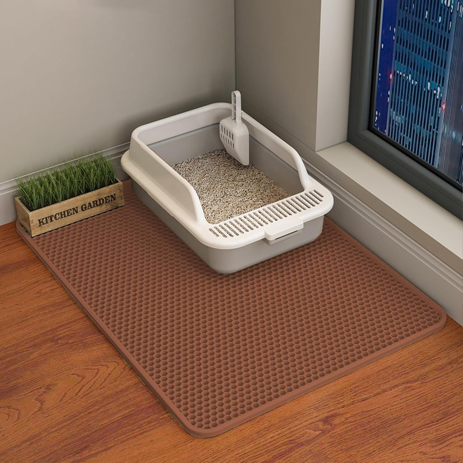 hcy-wld-cat-litter-mat-45x26-35x24-30x22-24x18-inch-double-layer-cat-litter-box-mat-eva-non-slip-waterproof-urine-proof-cat-litter-catcher-mat-easy-clean-scatter-control-35x24-inch-khaki