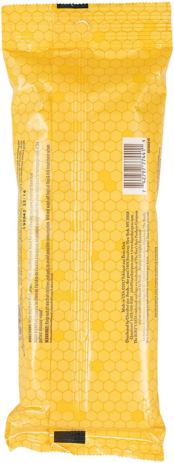 Burt'S Bees for Pets Honey Multipurpose Dog Grooming Wipes Gentle Hypoallergenic Spot Cleaning Sheets Ph Balanced Natural Origin Formula for Paws Face and Butt 50 Count 2 Pack Natural Grooming8