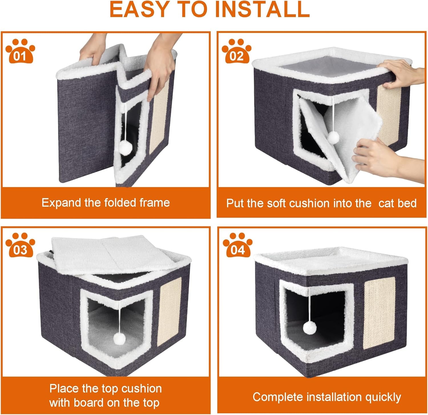 loyareal-cat-houses-for-indoor-cats-large-cat-bed-cave-with-scratch-pad-and-fluffy-ball-foldable-cat-condo-hideaway-with-reversible-cushion-for-multi-small-pet-dark-grey