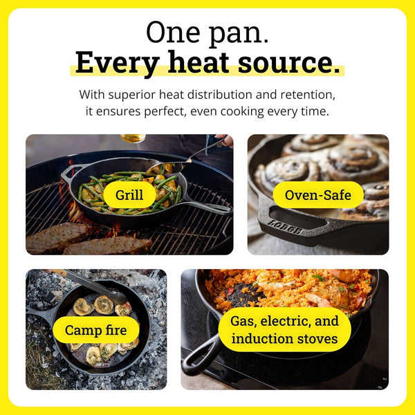 Pre-Seasoned Cast Iron Skillet, Pfas-Free, 10.25 Inches | Non-Toxic & Naturally Non-Stick Cast Iron Pan, Compatible with Oven, Stove, Grill & Campfire, Made in USA7