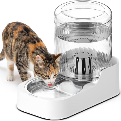 JUNSPOW Automatic Cat Water Dispenser with Stainless Steel Bowl | Dog Water Bowl Dispenser Adjustable Water Dispensing, Auto Pet Waterer for Cats and Dogs1
