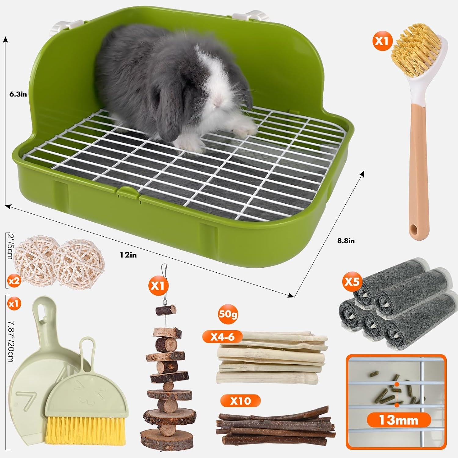 rabbit-litter-box-bunny-litter-box-guinea-pig-potty-trained-square-small-animal-toilet-potty-pan-for-rabbit-guinea-pig-ferret-hamster-chinchilla-grass-green