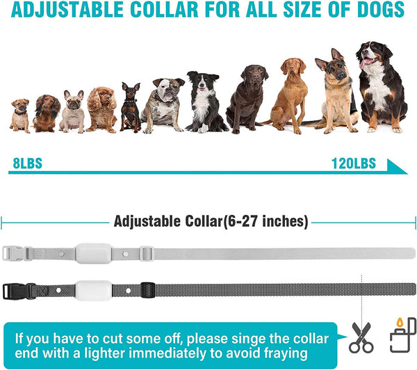 Bousnic Dog Shock Collar for 2 Dogs - (8-120Lbs) Waterproof Rechargeable Electric Dog Training Collar with Remote for Small Medium Large Dogs with Beep Vibration Safe Shock Modes(Grey)5