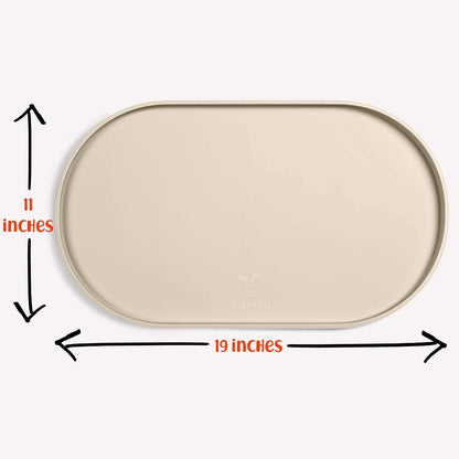 Dogbuddy Dog Food Mat - Waterproof Dog Bowl Mat, Silicone Pet Mat for Food and Water Bowls, Nonslip Pet Feeding Mat with Edges, Dogs Food Mats for Floors, Puppy Supplies (Small, White Sand)9