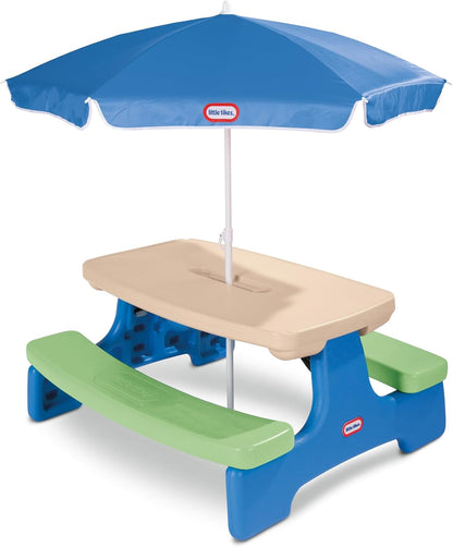 Easy Store Picnic Table with Umbrella, Multi Color, 42.00''L X 38.00''W X 19.75''H1