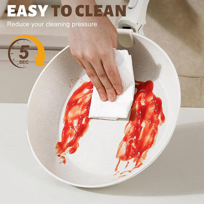 10 Pcs Pots and Pan Set Non Stick with Detachable Handle, White | Non Stick, Detachable, Stackable, Dishwasher ＆ Oven Safe6