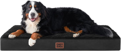 EHEYCIGA Orthopedic Dog Bed Large with Removable Washable Cover,Grey,41X27 | Egg Crate Foam Support,Durable Oxford Fabric,Non-Slip Bottom,Machine Washable,Soft Waterproof Plush Pet Bed Mat for Crate25