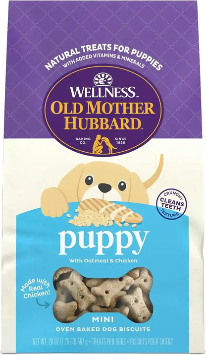 Old Mother Hubbard Wellness P-Nuttier Dog Biscuits, Natural, Training Treats, Peanut Butter Flavor, Mini Size, (20 Ounce Bag)24