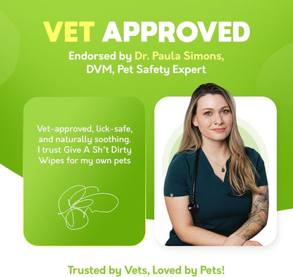 G.A.S Lick-Safe Daily Pet Wipes for Dogs and Cats, Unscented, 100 Count | Plant Based Lyocell Fibers, Certified Cruelty Free, Vet Approved, Hypoallergenic, for Paws Face Body and Butt, 10% to Charity2