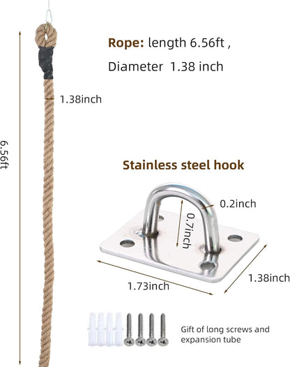 1.38" X 6.56Ft Cat Climbing Rope for Ceiling & Wall Mounted,Cat Climbing Sisal Rope Furniture Pole Scratching Post for Indoor and Outdoor Cats Scratching Playing4