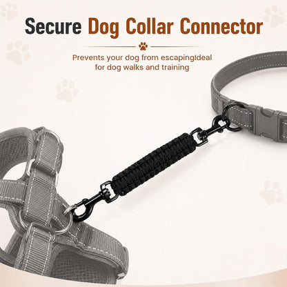 Amabro Handmade Dog Collar Safety Clip Heavy Duty Double Ended 8.66" Black | Handmade Gentle Leader Backup Safety Clip Strap Durable Leash Connector Accessory Compatible Dog Prong Collars Pet Harnesses4