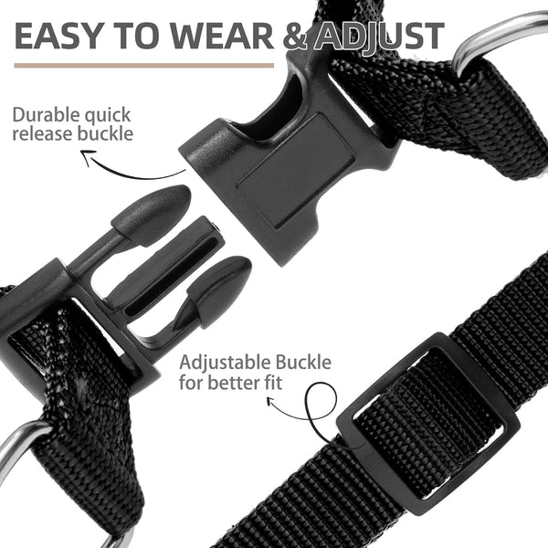 PUPTECK No Pull Dog Harness Soft Adjustable Basic Nylon Step in Puppy Vest Outdoor Walking with ID Tag3