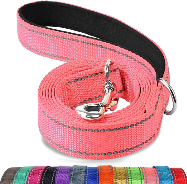 Joytale Reflective Dog Leash for Medium & Large Dogs, 6 FT X 1", Black | Heavy Duty Nylon Webbing, Padded Handle for Comfort, Visible at Night, for Walking & Training14