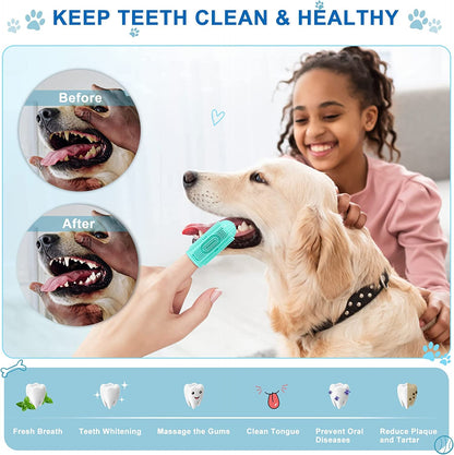 Dog Toothbrush 4 Pack Dog Tooth Brushing Kit Dogs Finger Toothbrush for Teeth Cleaning & Dental Care Cat Toothbrushs Doges Tooth Brush Puppy Toothbrushs Pet Toothbrushes Finger Brush3