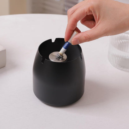 Ashtray with Lid for Cigarette, Stainless Steel Smokeless Odorless Windproof Ashtrays for Home Office Tabletop outside Patio Outdoor Balcony(3.54"X3.0"X3.38")6
