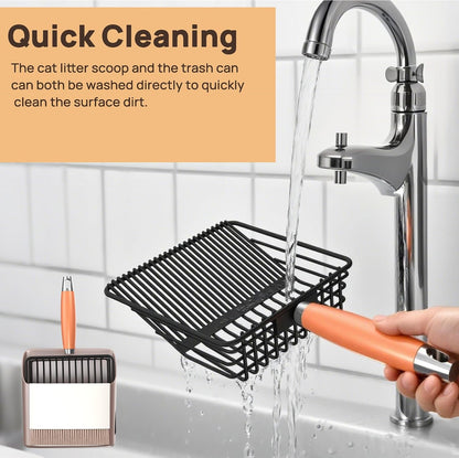 Heavy Duty Metal Cat Litter Scoop with Holder - Broom and Dustpan Set - Quick-Sifting Mesh for Clump-Free Cleaning, Compatible with Most Litter Types7