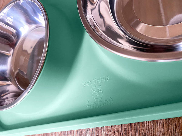 L.D.Dog Cat Food Bowls, Cat Bowls Non-Skid and Non-Spill Silicone Pads with PP Stand, Removable Stainless Steel Food and Water Dishes for Cats, Small Size Dogs8