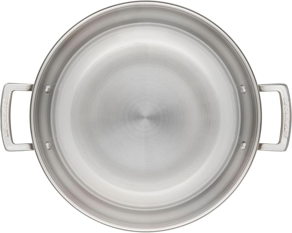 Le Creuset Stainless Steel Classic 3-Ply Wok with Glass Lid, 4.5Qt3