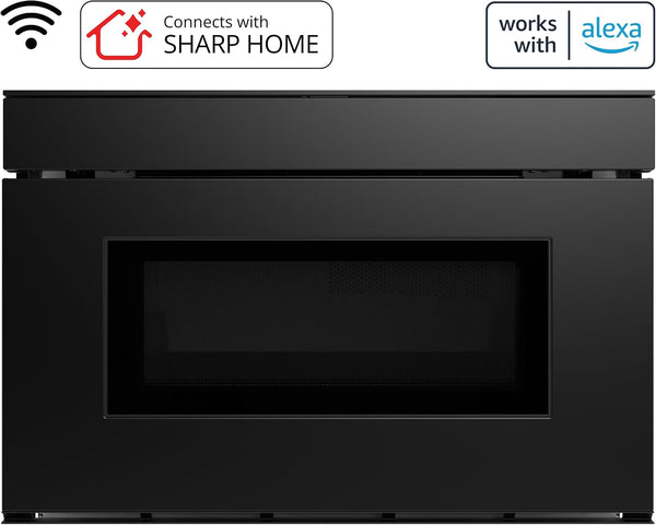 SMD2479MB Smart Microwave Drawer Oven with Easy Wave Open, 24-Inch, 1.2 Cubic Feet, 950 Watt, Concealed Glass Touch Control Panel, Compatible with Alexa Certified, Black2