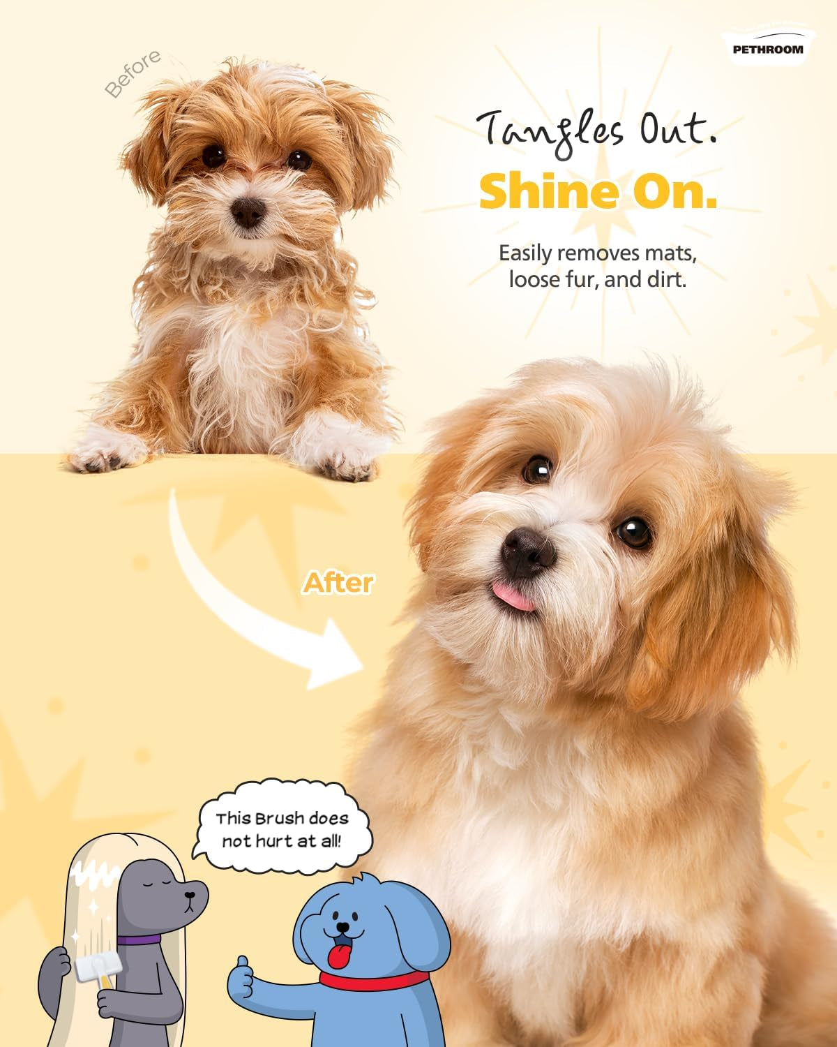 pethroom-self-cleaning-slicker-brush-for-dogs-cats-gentle-grooming-deshedding-tool-removes-mats-tangles-skin-friendly-coated-tips-one-touch-hair-removal-button