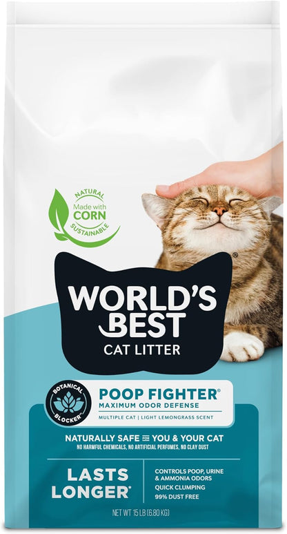 World'S Best Cat Litter, Poop Fighter, Urine & Poop Odor Defense, 15 Lb Bag1
