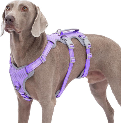 Huntboo Escape Proof Harness, No Slip Dog Harness Escape Proof, Fully Reflective Harness with Handle, Breathable, Durable, Adjustable Vest for Medium Dogs Walking and Training Gear (Black, M)11