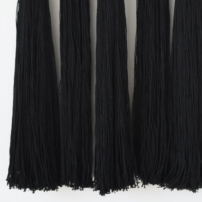 Macrame Wall Hanging Black Spherical Tassel Geometric Wall Art 15.7"W*39"L | Black Wall Art, Boho Style Piece, Modern Home Accent, Bedroom Hanging Decor, for Living Room, Apartment Interior Touch7