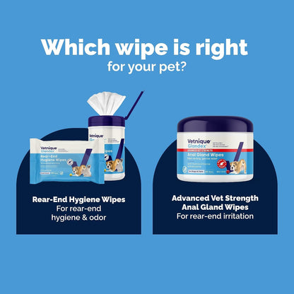 Vetnique Glandex Rear End Wipes for Dogs & Cats, Anal Gland Hygiene | Deodorizing Dog & Cat Wipes for Paws & Butt, Boot the Scoot with Deoplex Enzyme, Aloe & Vitamin E, Alcohol Free, 75Ct4
