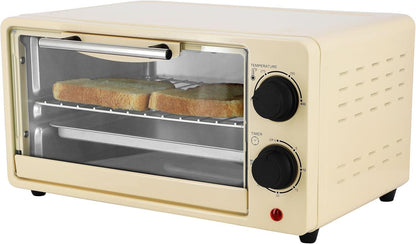 9.5 Quart Electric Countertop Toaster Oven, Compact Red Kitchen Oven with Adjustable Temperature & Quartz Heating (Cream)6
