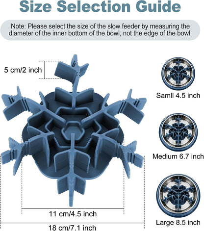Slow Feeder Insert for Dog Bowl, Mabnuby 100% Food-Grade Silicone Slow Feeder Insert Fits Large Medium Small Size Dogs, Compatible with Regular & Elevated Bowls, Helps Prevent Digestive Issues, Blue6