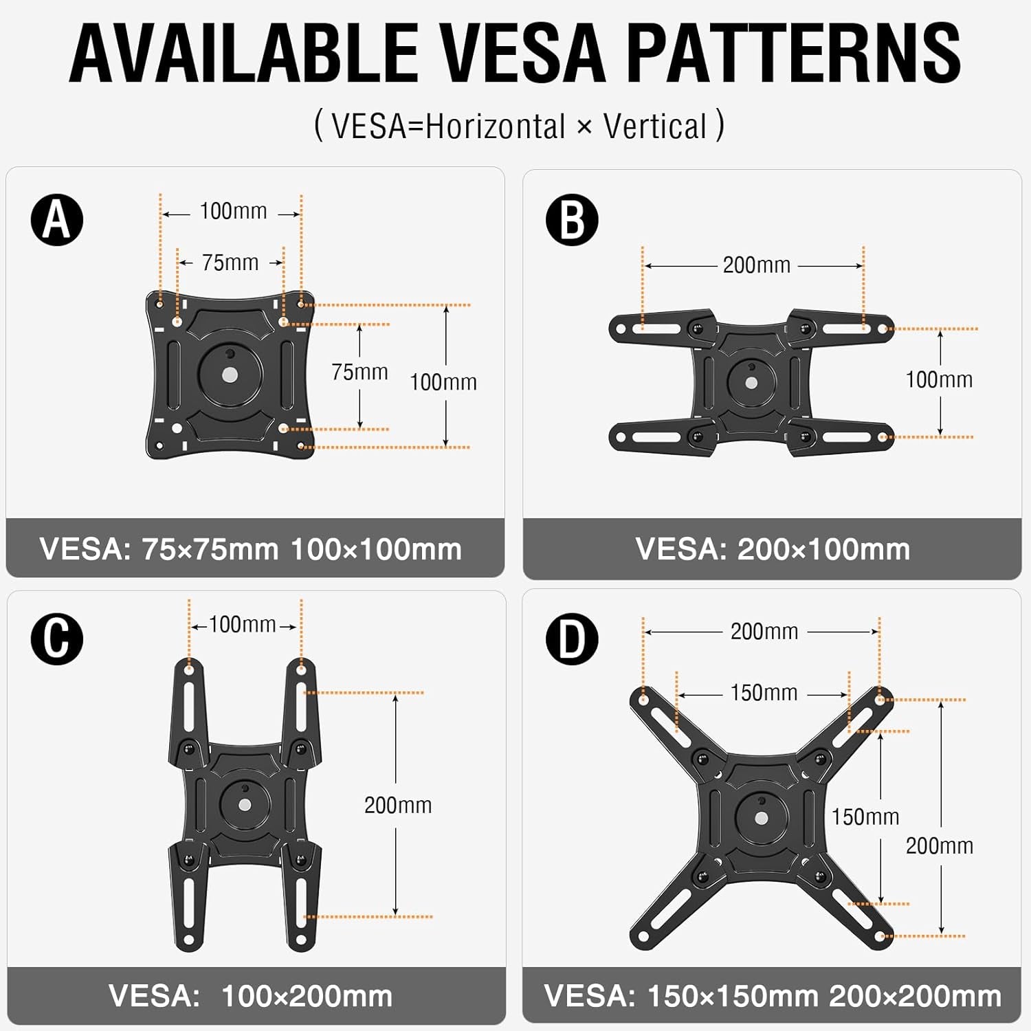 full-motion-tv-wall-mount-14-42-tv-monitor-vesa-200x200-44-lbs-supports-swivel-tilt-extension-rotation-sturdy-bracket-for-led-lcd-televisions-and-desktop-monitors