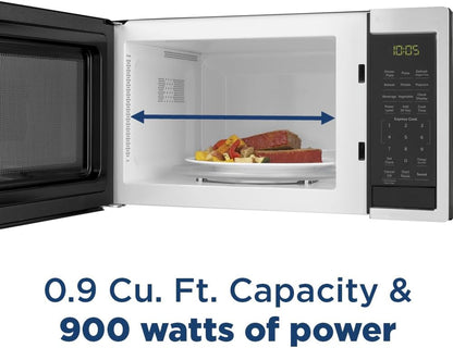 GE Countertop Microwave Oven | 0.9 Cubic Feet Capacity, 900 Watts | Kitchen Essentials for the Countertop or Dorm Room | Stainless Steel6
