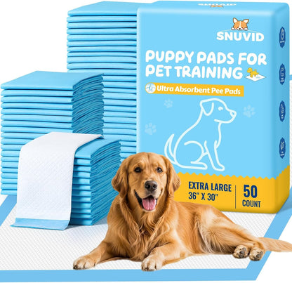 50 Pack 30"X36" Extra Large Dog Pee Pads - Super Absorbent & Leak-Proof Disposable Puppy Training Pads | X-Large Quick-Dry 5-Layer Protection Piddle Pads for Indoor & Outdoor Use1