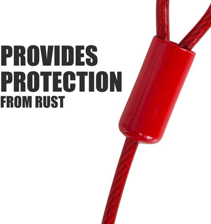 BV Dog Tie Out Cable 30 Feet - Heavy Duty Dog Lead up to 125 Pounds - Reflective & Rust-Free with Quick Release Swivel Clips & 360° Rotating Clasp - Tangle-Free Dogs Runner for Yard (Red, Single)5