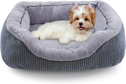 INVENHO Medium Dog Beds for Medium Dogs Washable, Rectangle Dog Bed Medium Size Dog, Orthopedic Dog Bed, Warming Soft Calming Sleeping Puppy Bed Durable Pet Bed with Anti-Slip Bottom M(30"X24"X9")49