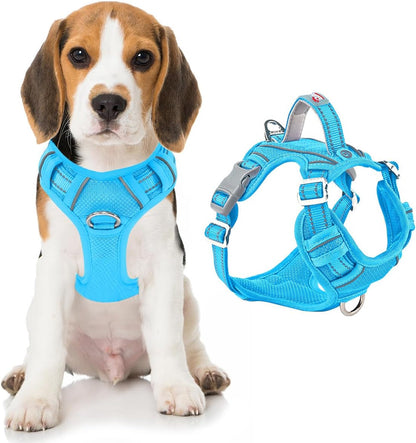 BARKBAY Dog Harness No Pull with ID Tag Pocket - Heavy Duty, Reflective, Easy Control for Large Dogs(Blue,L)74
