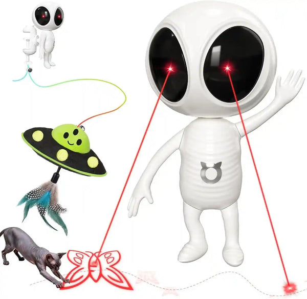ORSDA Laser Cat Toys for Indoor Cats, 2 in 1 Interactive Automatic Dual Laser & Catnip UFO Dangler for Kitten Toys, Truly Random Trajectory Radar Motion-Activated, Rechargeable 4 Modes, Clamp Design10