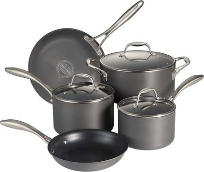 Onyxpro Hard Anodized Nonstick 8-Pc Pots and Pans Set with Lids | Cookware Kitchen Set with Reinforced Non Stick Coating, Oven Safe1