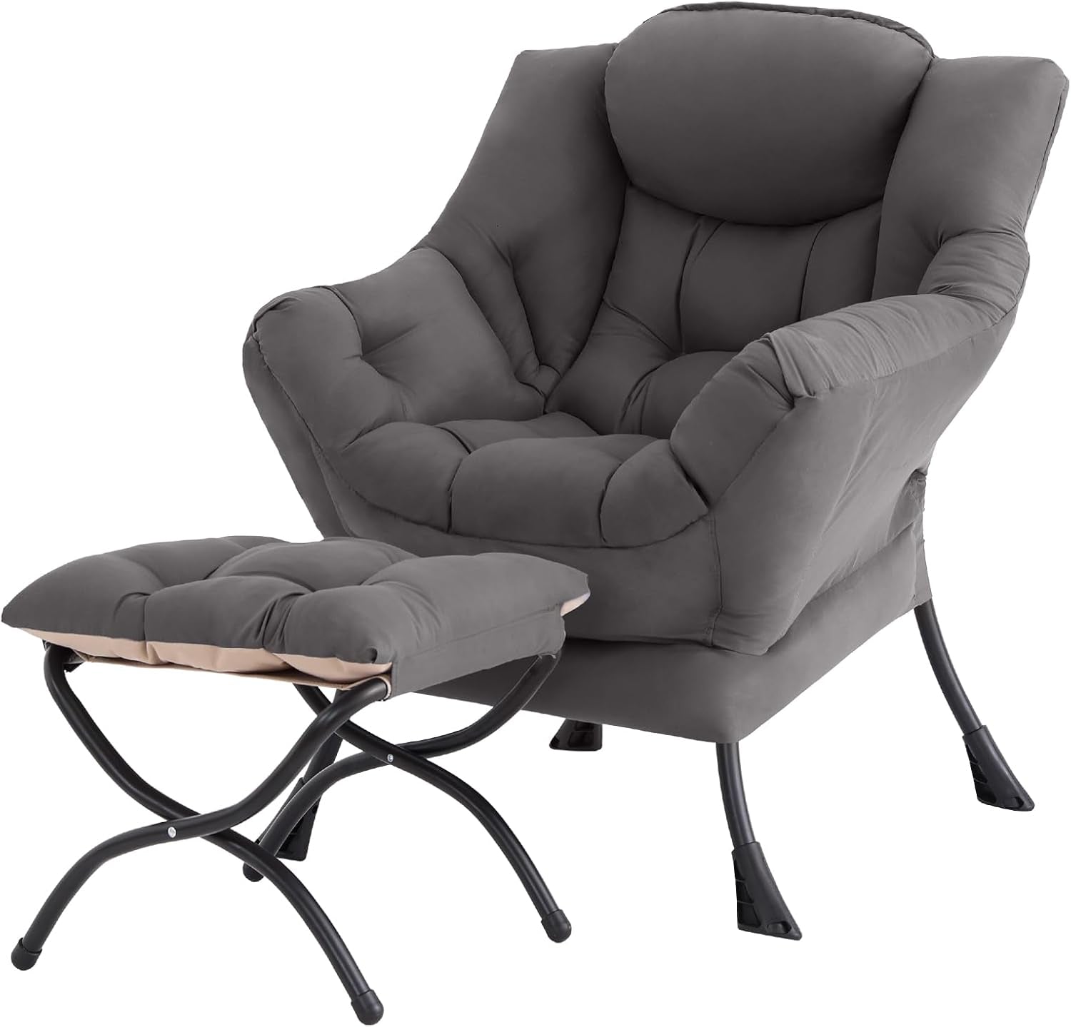 lazy-chair-with-ottoman-comfy-reading-accent-chair-dark-grey-foldable-footrest-padded-seat-and-backrest-side-pocket-for-lounging-in-living-rooms-bedrooms-dorms-and-small-spaces